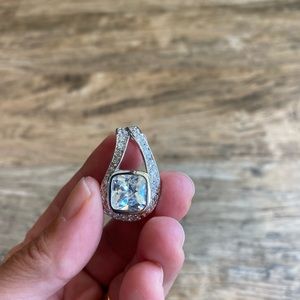 CZ crystal sterling silver pendant